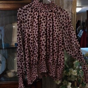 Ann Taylor  Long Sleeve Blouse with Mandarin Collar.(L)
